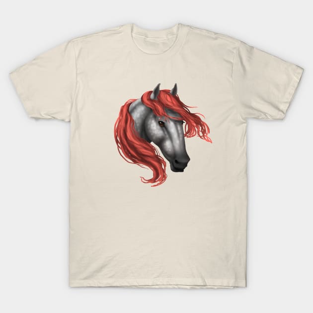 Horse Head - Dapple Peach Mane T-Shirt by FalconArt